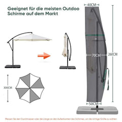 Sekey 260 x 40/70/50 cm Schutzhülle für 300 cm Ampelschirm, aus Polyester-Gewebe Sekey