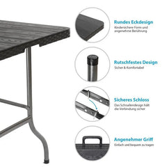 Sekey 150 cm Klappbar Gartentisch mit Tragegriff Sekey