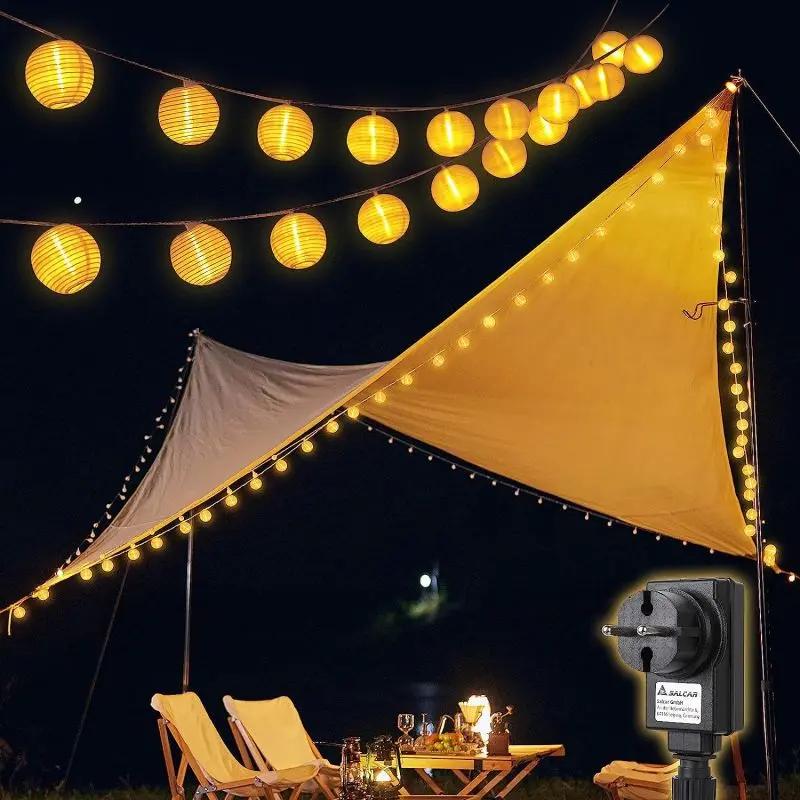 Salcar 3m/5m/10m/15m/20m LED Laternen-Lichterkette, 10/20/40/50/80 LEDs, 31V GS-zertifizierte Stromversorgung Salcar