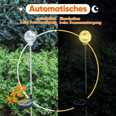 Salcar 2er Set LED Solar Gartenleuchte mit Wunschkugel-Effekt Salcar