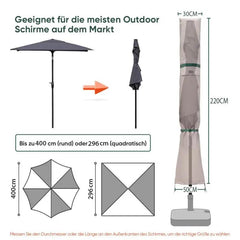 Sekey 220 x 30/50 cm Schutzhülle für 400 cm Sonnenschirm, aus Polyester-Gewebe Sekey