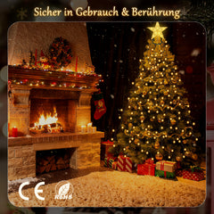 Salcar Weihnachtsbaum Lichterkette mit Sternspitze & Fernbedienung – 1,5 m (260 LED), 2 m (430 LED) oder 3 m (500 LED) Überwurf Lichterkette, Warmweiß, 8 Modi, Timer, Innen & Außen
