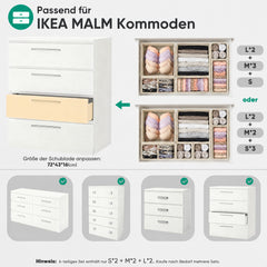 Sekey Aufbewahrungsboxen Set 6er Set aus Vliesstoff – Faltbare Stoffboxen Organizer für Schubladen & Regale, Beige, Größenmix S für Kleidung, Unterwäsche & Accessoires