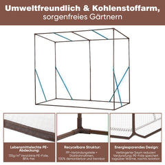 Sekey Tomatengewächshaus Tamara XL Folien-Gewächszelt mit aufrollbarer Tür, stabiler Rahmen 200 x 77 x 146/170 cm Sekey