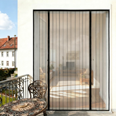 Sekey Insektenschutz Tür Magnet ohne Bohren – Fliegengitter Doppeltür für Balkon- & Terrassentür, 158×206 / 188×206 / 200×240 cm, Mückenschutz für Schiebetür