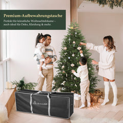 Salcar Premium Künstlicher Weihnachtsbaum aus 100 % PE Spritzguss – Realistischer Fichtenbaum mit naturgetreuem Stamm, stabilem Holzständer und Aufbewahrungsbeutel – 180 cm / 210 cm
