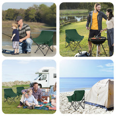 Sunula Campingstuhl Faltbar Ultraleicht, 1/2 Stück, Tragbar mit Tragetasche und Seitentaschen, 100 kg Belastbar, Rutschfeste Füße, Mondstuhl Design, Für Camping, Angeln, Picknick, Garten, Strand, 600D Oxford-Stoff Sekey