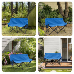 Sunula Faltbarer Campingsofa für 2 Personen, Tragbarer Campingstuhl bis 150 kg, Mit Armlehne und Tragetasche, Outdoor-Faltstuhl, Ideal für Picknick, Camping, Garten, Balkon, Angeln Sekey