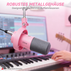 FIFINE K668 USB/XLR Dynamic Microphone with Mute Button and Shock Mount, Headphone Jack