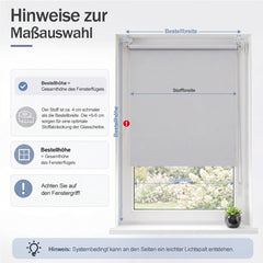 Salcar Thermorollo ohne Bohren Klemmfix Hellgrau – Verdunkelungsrollo für Fenster & Tür mit Thermobeschichtung, Sonnenschutz, Hitzeschutz & Sichtschutz