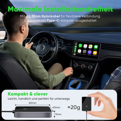Salcar Wireless CarPlay Adapter für iPhone – Dualband 5,8 GHz, Verzögerungsfrei, Plug & Play Dongle für kabelloses CarPlay, kompatibel mit iPhone 6 & iOS 10+ Salcar