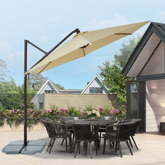 Sekey Ampelschirm 300 cm Aluminium Sonnenschirm mit 360° Drehung, Neigefunktion, UV50+ Schutz Sekey