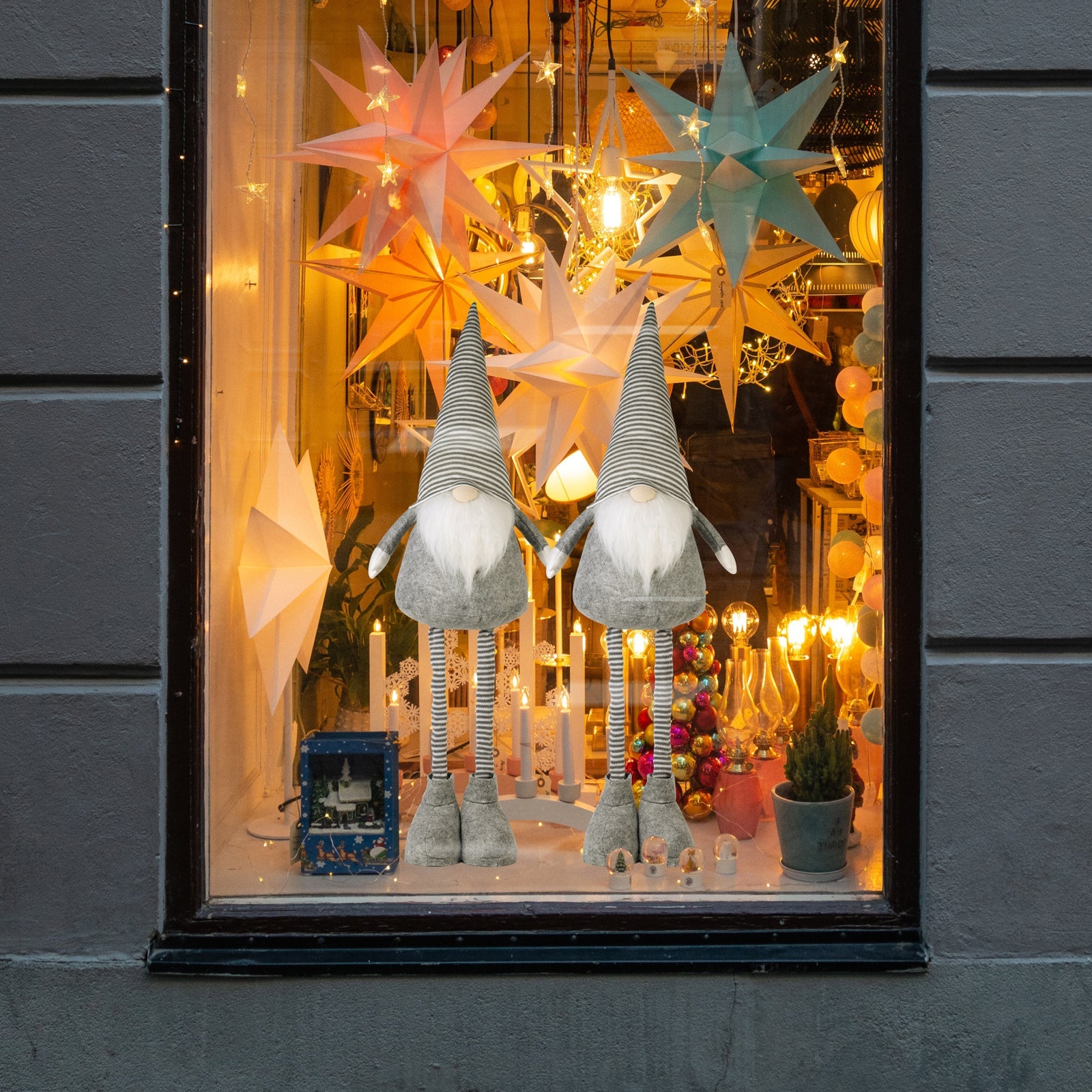 Salcar Weihnachtsdeko Wichtel XL – Großer Deko-Gnom aus Filz, höhenverstellbar von 60–92 cm, Teleskopbeine, perfektes Geschenk zu Weihnachten & Thanksgiving – Grau Salcar
