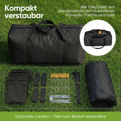 Sekey Moskitonetz Pavillon Schwarz 3,5×2,5×2,5 m – Großes Fliegennetz für Pergola & Terrasse, Robuster Mückenschutz Garten Outdoor mit Zubehör