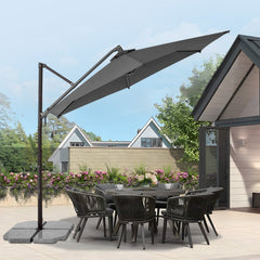Sekey Ampelschirm 300 cm Aluminium Sonnenschirm mit 360° Drehung, Neigefunktion, UV50+ Schutz Sekey