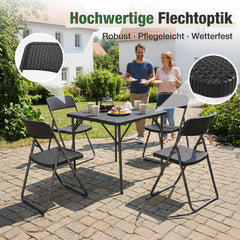 Sekey 5-teilig Gartenmöbel Set, 4 Stühle mit Tisch klappbar