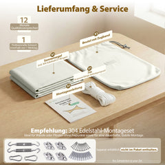 Sekey Sonnensegel Rechteckig – Weiß, Wasserdicht, 160 g/m² PES, Nahtversiegelt & Reißfest, 95% UV-Schutz, Wetterfest für Balkon, Terrasse & Garten