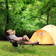 Sunula Klappbarer Campingstuhl, Liegestuhl 2-in-1, Belastbar bis 100 kg, Abnehmbare Fußablage, Getränkehalter, Tragetasche, Leicht, Verstellbare Rückenlehne, Für Angeln, Strand, Camping, Garten, Outdoor Sekey