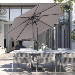 Sekey Sonnenschirm 300 cm Alu Gartenschirm Rund, Marktschirm Knickbar, mit Kurbel Sekey