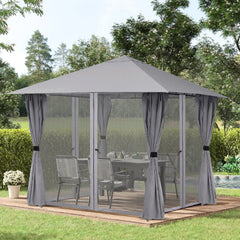 Sekey Pavillon 3x3m mit 4 Seitenteilen und 4 Moskitonetz, Doppeldach Sekey