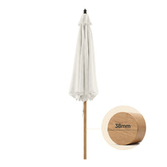 Sekey Sonnenschirm Ø300 cm in Holzoptik – mit Auto-Kippfunktion, 180g/m² Polyester UV50+, Eisenmast 48 mm & 8 Stahlstreben, großer Gartenschirm für Balkon, Terrasse & Garten