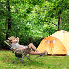 Sunula Klappbarer Campingstuhl, Liegestuhl 2-in-1, Belastbar bis 100 kg, Abnehmbare Fußablage, Getränkehalter, Tragetasche, Leicht, Verstellbare Rückenlehne, Für Angeln, Strand, Camping, Garten, Outdoor Sekey