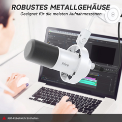 FIFINE K668 USB/XLR Dynamic Microphone with Mute Button and Shock Mount, Headphone Jack