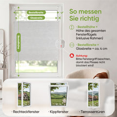Salcar Wabenplissee Weiß ohne Bohren – Verdunkelungsplissee Thermo Doppelplissee Klemmfix für Fenster & Türen, Up & Down Plissee mit Hitze- und Schallschutz