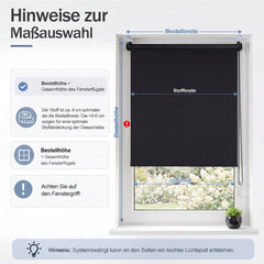 Salcar Thermorollo ohne Bohren Klemmfix – Verdunkelungsrollo für Fenster & Tür, Seitenzugrollo mit Thermobeschichtung, Sonnenschutz & Hitzeschutz, Sichtschutzrollo Schwarz