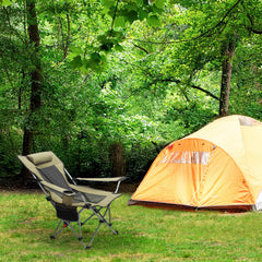 Sunula Klappbarer Campingstuhl, Liegestuhl 2-in-1, Belastbar bis 100 kg, Abnehmbare Fußablage, Getränkehalter, Tragetasche, Leicht, Verstellbare Rückenlehne, Für Angeln, Strand, Camping, Garten, Outdoor Sekey