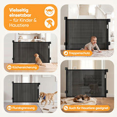 Sekey Ausziehbares Treppenschutzgitter 0–150 cm – TÜV-zertifiziertes Baby- & Haustiergitter, 97 cm hoch, ohne Bohren, für Treppe, Tür & Flur