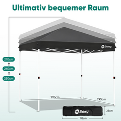 Sekey 3x3 m Faltpavillon mit 4 Seitenteilen