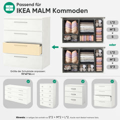 Sekey Schubladen-Organizer 12er Set – Faltbare Kleiderschrank Organizer aus Vliesstoff mit stabiler Bodenplatte, Aufbewahrungsboxen für Unterwäsche, Socken, Kleidung & Accessoires