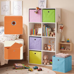 Sekey Aufbewahrungsboxen Stoff 6er Set 33x33x33 cm – Faltbare Ordnungsboxen für KALLAX Regal, Aufbewahrungswürfel mit Grifföse für Spielzeug, Kleidung und Bücher