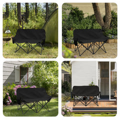 Sunula Faltbarer Campingsofa für 2 Personen, Tragbarer Campingstuhl bis 150 kg, Mit Armlehne und Tragetasche, Outdoor-Faltstuhl, Ideal für Picknick, Camping, Garten, Balkon, Angeln Sekey