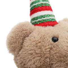 Salcar Weihnachtsfigur Plüsch-Bär 55–70 cm – Stehende Weihnachtsdeko mit verstellbaren Teleskopbeinen, Weicher Plüschbär für Kamin, Fensterbank & Wohnzimmer