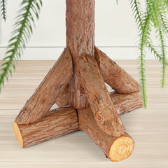 Salcar Künstlicher Weihnachtsbaum mit Holzständer – 100 % PE, zartgrün & naturgetreu – 120 cm / 150 cm, pflegeleicht & stabil