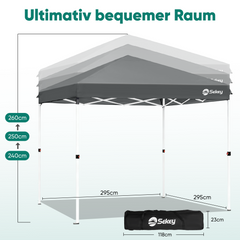 Sekey 3x3 m Faltpavillon mit 4 Seitenteilen