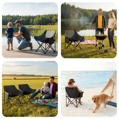 Sunula Campingstuhl Faltbar Ultraleicht, 1/2 Stück, Tragbar mit Tragetasche und Seitentaschen, 100 kg Belastbar, Rutschfeste Füße, Mondstuhl Design, Für Camping, Angeln, Picknick, Garten, Strand, 600D Oxford-Stoff