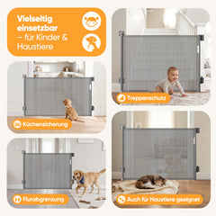 Sekey Ausziehbares Treppenschutzgitter 2er-Pack 0–150 cm × 97 cm – TÜV-zertifiziertes Türschutzgitter für Kinder & Haustiere, ohne Bohren, Sicherheitsgitter für Treppe und Tür