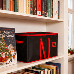 Salcar Schwarze Aufbewahrungsbox für 128 Weihnachtskugeln Faltbare Christbaumkugel-Box 64,8×32,3×34,2 cm mit 128 Fächern, Tragegriffen & Doppelreißverschluss