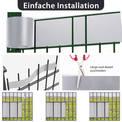 Sekey PVC Sichtschutzstreifen für Doppelstabmattenzaun – Sichtschutzband mit Befestigungsclips, UV-beständig & Wetterfest, Windschutz für Gartenzaun, Grau