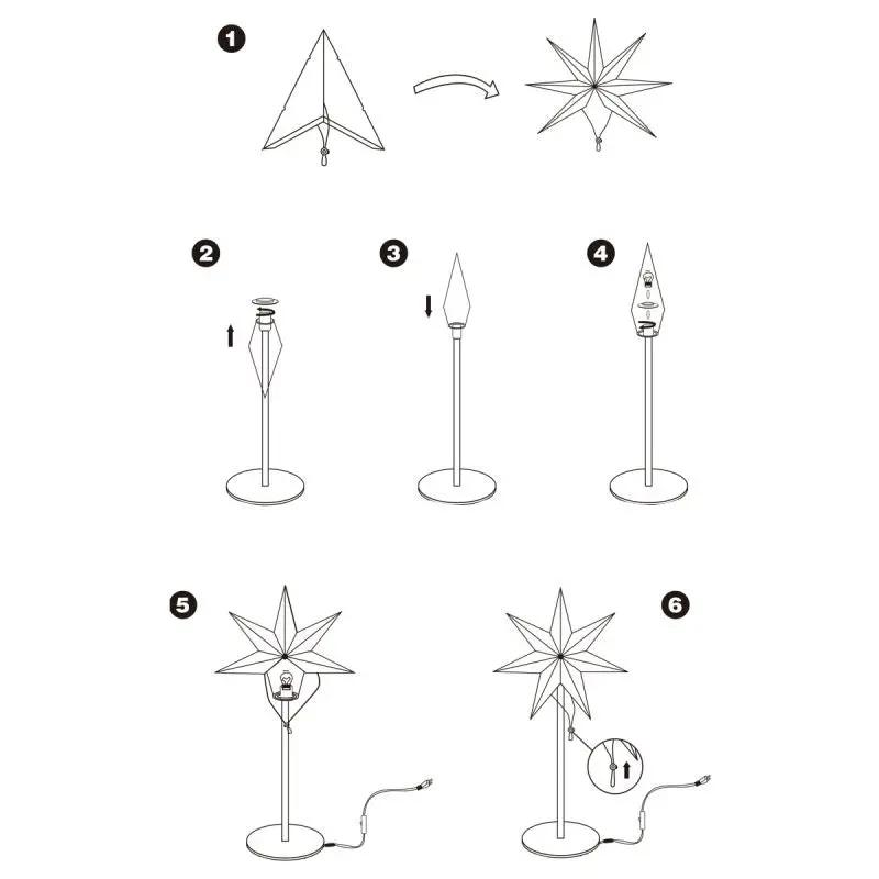 Salcar 35 cm / 55 cm LED Papierstern zum Stehen Salcar