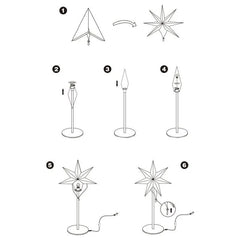 Salcar 35 cm / 55 cm LED Papierstern zum Stehen Salcar