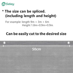 Sekey Balkon Sichtschutz aus 220 g/m² HDPE, Hellgrau Sekey
