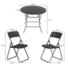 Sekey 5-teilig Balkonset aus Polyrattan, 4 Klappstuhl und Klapptisch Sekey