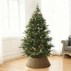 Salcar Christmas tree skirt made of seagrass – Handmade Christmas tree skirt in natural color, Ø 60 / 68 cm, Stylish cover for the tree stand