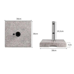 Sekey 25 kg Granit Sonnenschirmständer Eckig, für Schirmstock Ø 22 - 38 mm Sekey