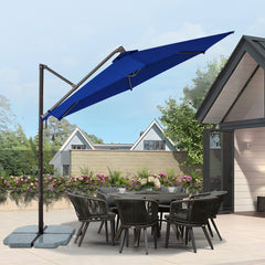 Sekey Ampelschirm 300 cm Aluminium Sonnenschirm mit 360° Drehung, Neigefunktion, UV50+ Schutz Sekey