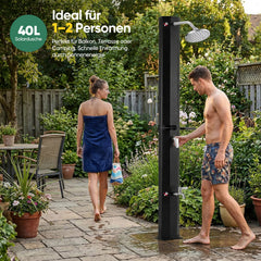 Sekey Gartendusche, Solardusche 40L / 60L Gartendusche mit Regenduschkopf & Fußdusche – bis 60°C, ohne Strom für Garten, Pool & Camping